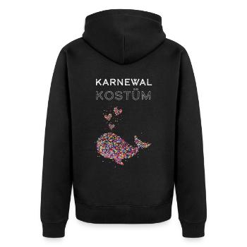 Karneval Kostümersatz Konfetti Kölner Fasching - Unisex Premium Bio Zip Hoodie - Schwarz - Hinten - Nico (187cm)