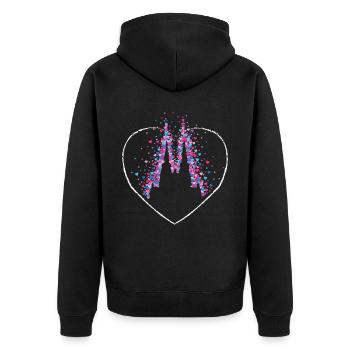 Cathédrale de Cologne Viva Colonia Cologne Carnaval de Cologne - Veste à capuche bio Premium Unisexe - noir - Dos - Nico (187cm)
