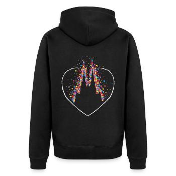 Kölner Dom Köln Cologne Kölle Karneval Konfetti - Unisex Premium Bio Zip Hoodie - Schwarz - Hinten - Nico (187cm)