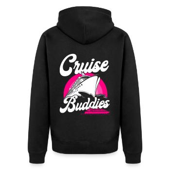 Cruise Ship Vacation Friends Girl - Unisex Premium Organic Zip Hoodie - black - Back - Nico (187cm)