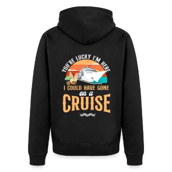 Vacances en bateau de croisière Vous avez de la chance - Veste à capuche bio Premium Unisexe - noir - Dos - Nico (187cm)