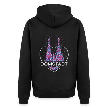 Köln Kölner Dom Domstadt Karneval Fastelovend - Unisex Premium Bio Zip Hoodie - Schwarz - Hinten - Nico (187cm)