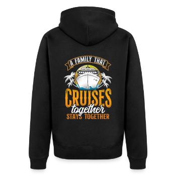Croisière Vacances Famille Rétro - Veste à capuche bio Premium Unisexe - noir - Dos - Nico (187cm)