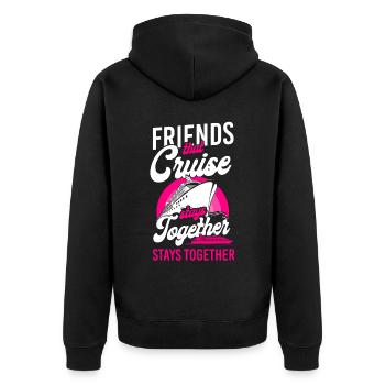 Cruise Ship Vacation Friends - Unisex Premium Bio Zip Hoodie - Schwarz - Hinten - Nico (187cm)