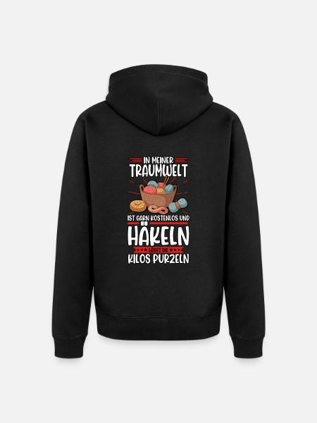 Häkeln - Unisex Premium Bio Zip Hoodie - Schwarz