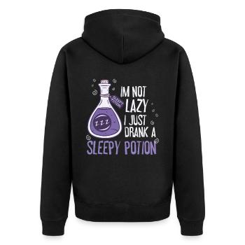 Nicht faul schläfriger Trank lustig Witch Wicca - Unisex Premium Bio Zip Hoodie - Schwarz - Hinten - Nico (187cm)