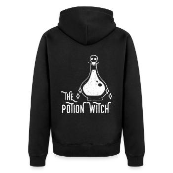 Die Trankhexe okkulte dunkle Wicca Hexerei - Unisex Premium Bio Zip Hoodie - Schwarz - Hinten - Nico (187cm)