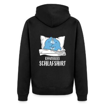 Chemise de couchage officielle Pyjama Dauphin - Veste à capuche bio Premium Unisexe - noir - Dos - Nico (187cm)