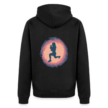 Splash HIIT - Unisex Premium Organic Zip Hoodie - black - Back - Nico (187cm)