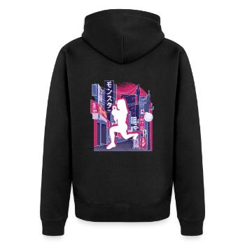 Ville asiatique HIIT - Veste à capuche bio Premium Unisexe - noir - Dos - Nico (187cm)