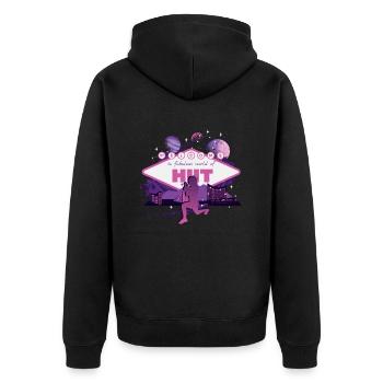 Fabulous world of HIIT - Unisex Premium Organic Zip Hoodie - black - Back - Nico (187cm)