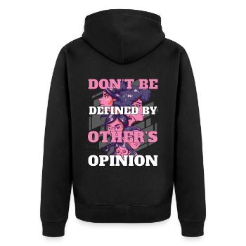 Frauen Empowerment Motivation - Unisex Premium Bio Zip Hoodie - Schwarz - Hinten - Nico (187cm)