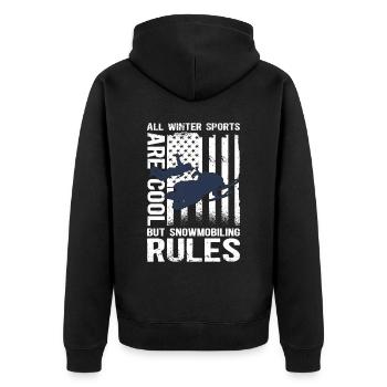 Snowmobile Snowmobiler Snowmobile Gift - Unisex Premium Organic Zip Hoodie - black - Back - Nico (187cm)