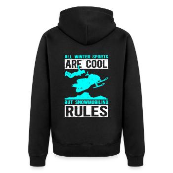 Snowmobile Snowmobile Gift - Unisex Premium Organic Zip Hoodie - black - Back - Nico (187cm)