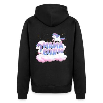 Mama Corn | | d’anniversaire de licorne Thème Licorne | - Veste à capuche bio Premium Unisexe - noir - Dos - Nico (187cm)