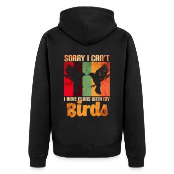 Vogel Liebhaber Vögel - Unisex Premium Bio Zip Hoodie - Schwarz - Hinten - Nico (187cm)