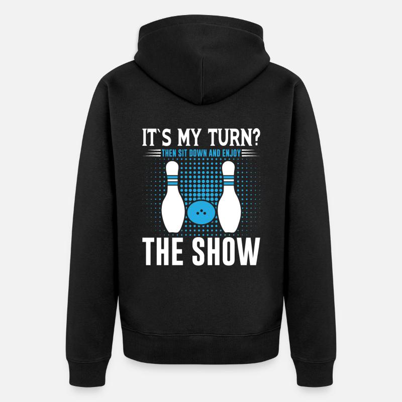 Bowling - Unisex Premium Bio Zip Hoodie - Schwarz