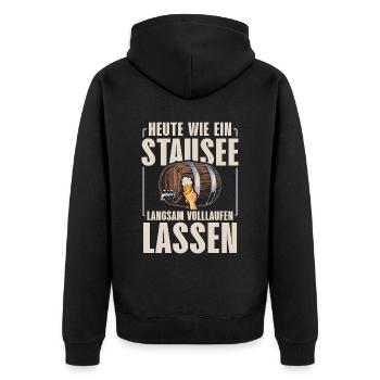 SLOWLY FILL UP LIKE A RESERVOIR TODAY - Unisex Premium Organic Zip Hoodie - black - Back - Nico (187cm)