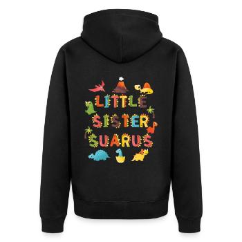 Sœur Saurus | | d’anniversaire de dinosaure - Veste à capuche bio Premium Unisexe - noir - Dos - Nico (187cm)