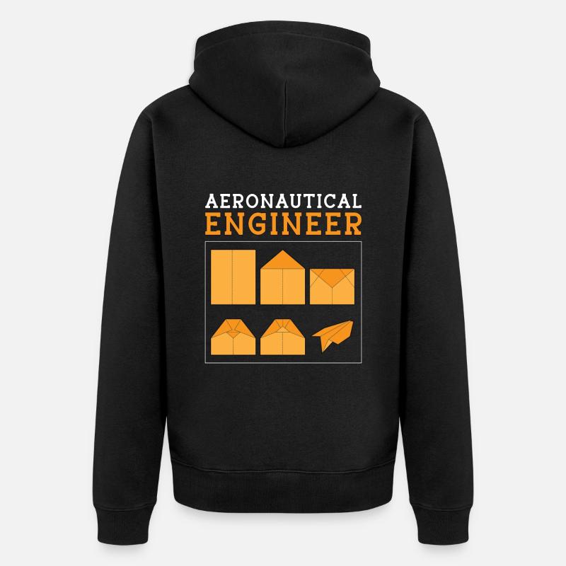 Aerospace Aeronautical Engineer Engineering Space - Unisex Premium Bio Zip Hoodie - Schwarz