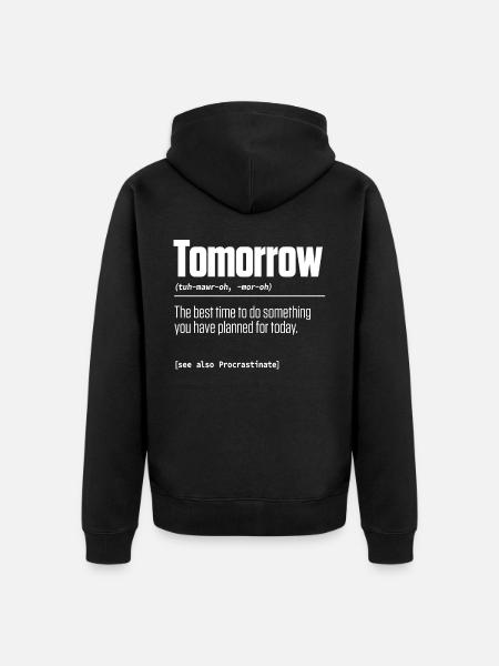 Morning Dictionary , Hesitation - Unisex Premium Organic Zip Hoodie - black