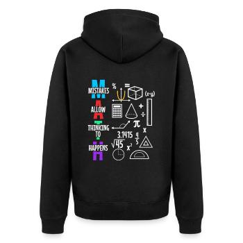 Mistakes Allow Thinking To Happen - Unisex Premium Organic Zip Hoodie - black - Back - Nico (187cm)