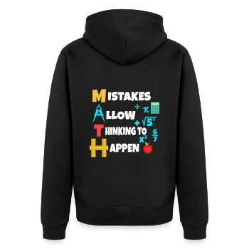 Dear math grow up and solve your own problems - Unisex Premium Organic Zip Hoodie - black - Back - Nico (187cm)
