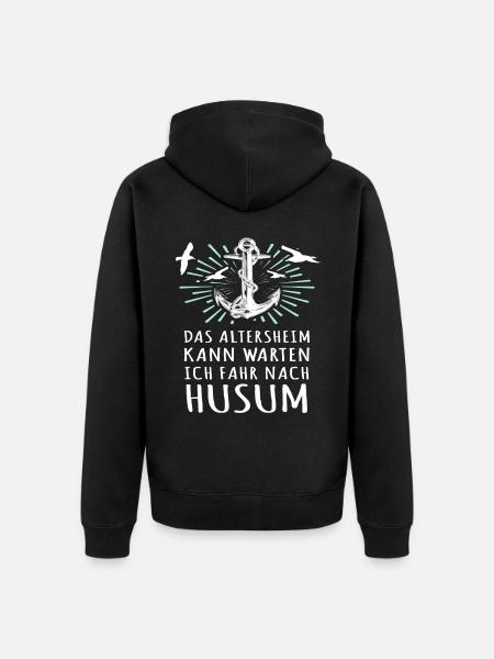 Husum Nordsee Husumer - Unisex Premium Bio Zip Hoodie - Schwarz