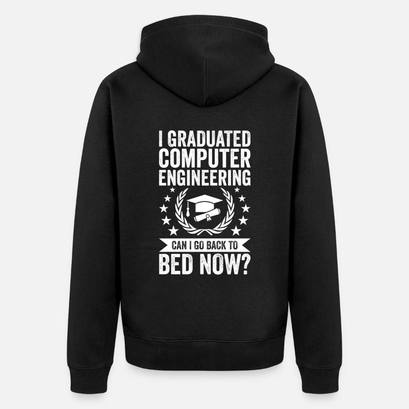 I have completed computer engineering - Unisex Premium Organic Zip Hoodie - black