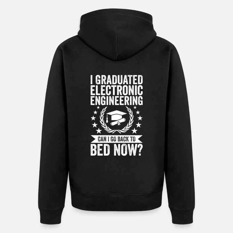 I studied electrical engineering - Unisex Premium Organic Zip Hoodie - black