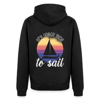 Sailing Sailboat Sailors - Unisex Premium Organic Zip Hoodie - black - Back - Nico (187cm)