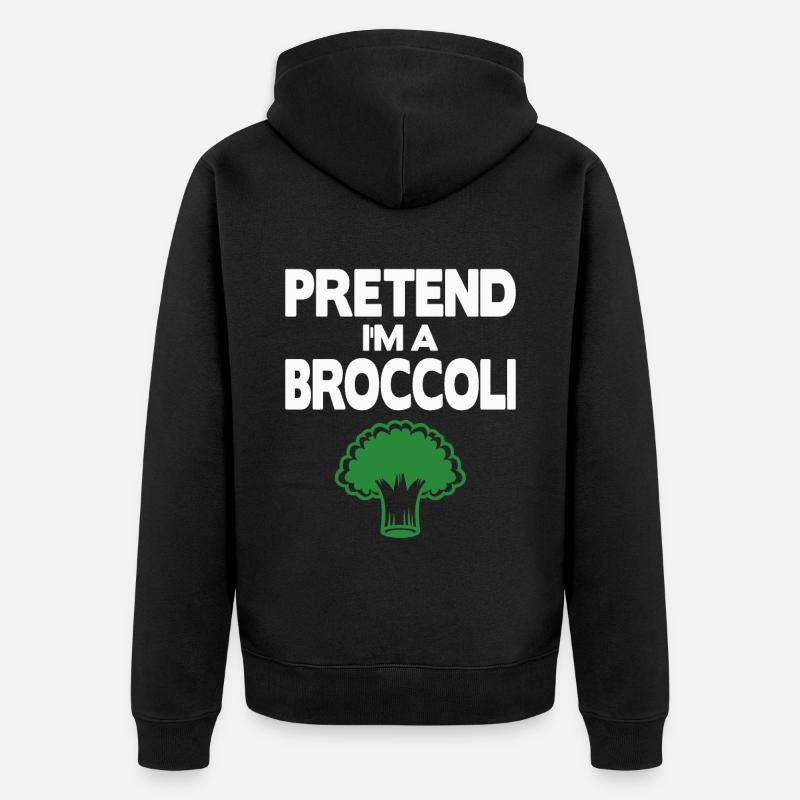 Pretend i'm a Broccoli - Unisex Premium Bio Zip Hoodie - Schwarz
