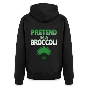 Pretend i'm a Broccoli - Unisex Premium Organic Zip Hoodie - black - Back - Nico (187cm)