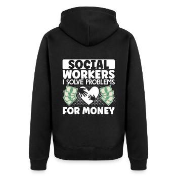 School Social Work Month Social - Unisex Premium Organic Zip Hoodie - black - Back - Nico (187cm)