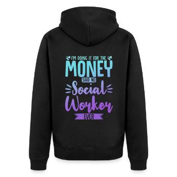 School Social Work Month - Unisex Premium Organic Zip Hoodie - black - Back - Nico (187cm)