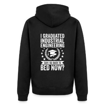I have completed industrial engineering - Unisex Premium Organic Zip Hoodie - black - Back - Nico (187cm)