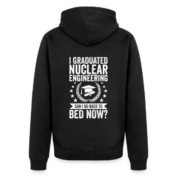 I have completed nuclear engineering - Unisex Premium Organic Zip Hoodie - black - Back - Nico (187cm)