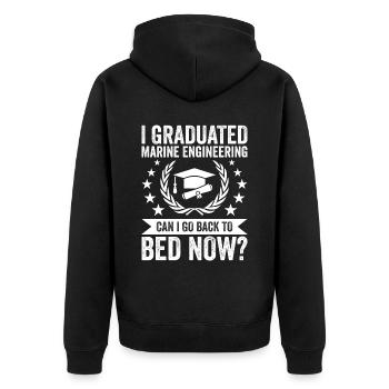 I have completed Marine Engineering - Unisex Premium Organic Zip Hoodie - black - Back - Nico (187cm)