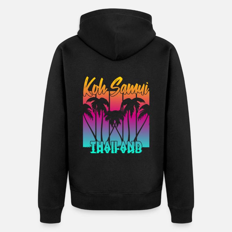 Koh Samui Thaïlande - Veste à capuche bio Premium Unisexe - noir
