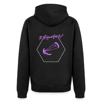Kite surfing - Unisex Premium Organic Zip Hoodie - black - Back - Nico (187cm)