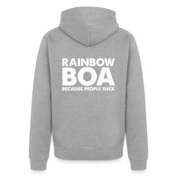 People suck rainbow boa snake - Unisex Premium Organic Zip Hoodie - heather grey - Back - Nico (187cm)