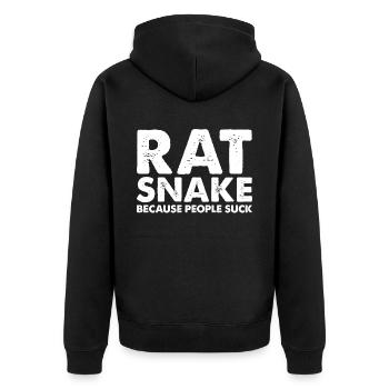 People suck rat snakes - Unisex Premium Organic Zip Hoodie - black - Back - Nico (187cm)