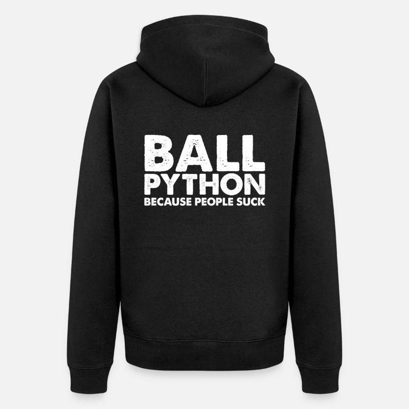 Menschen Saugen Königspythonschlange - Unisex Premium Bio Zip Hoodie - Schwarz