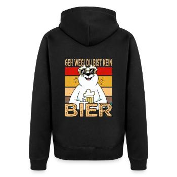 Go away!! You are not a beer Father's Day beer booze shirt - Unisex Premium Organic Zip Hoodie - black - Back - Nico (187cm)