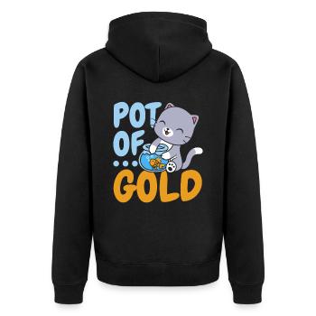 Goldpot Fish Aquarist Fish Farming Goldfish - Unisex Premium Organic Zip Hoodie - black - Back - Nico (187cm)