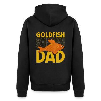 Goldfish Dad Unterwasserfische Aquarianer Fischere - Unisex Premium Bio Zip Hoodie - Schwarz - Hinten - Nico (187cm)