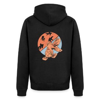 Poissons rouges Poissons sous-marins Aquariophiles Contenu des poissons - Veste à capuche bio Premium Unisexe - noir - Dos - Nico (187cm)
