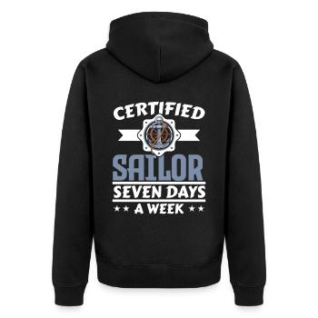 Bateau certifié sept jours sur sept - Veste à capuche bio Premium Unisexe - noir - Dos - Nico (187cm)
