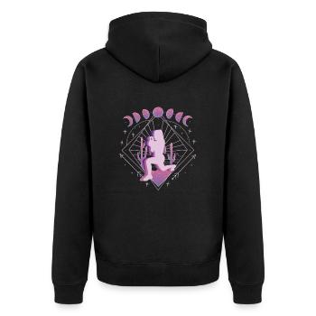 Vaporwave Universe HIIT - Unisex Premium Organic Zip Hoodie - black - Back - Nico (187cm)