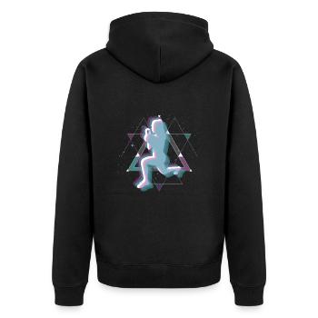 Vaporwave Universe HIIT - Unisex Premium Organic Zip Hoodie - black - Back - Nico (187cm)